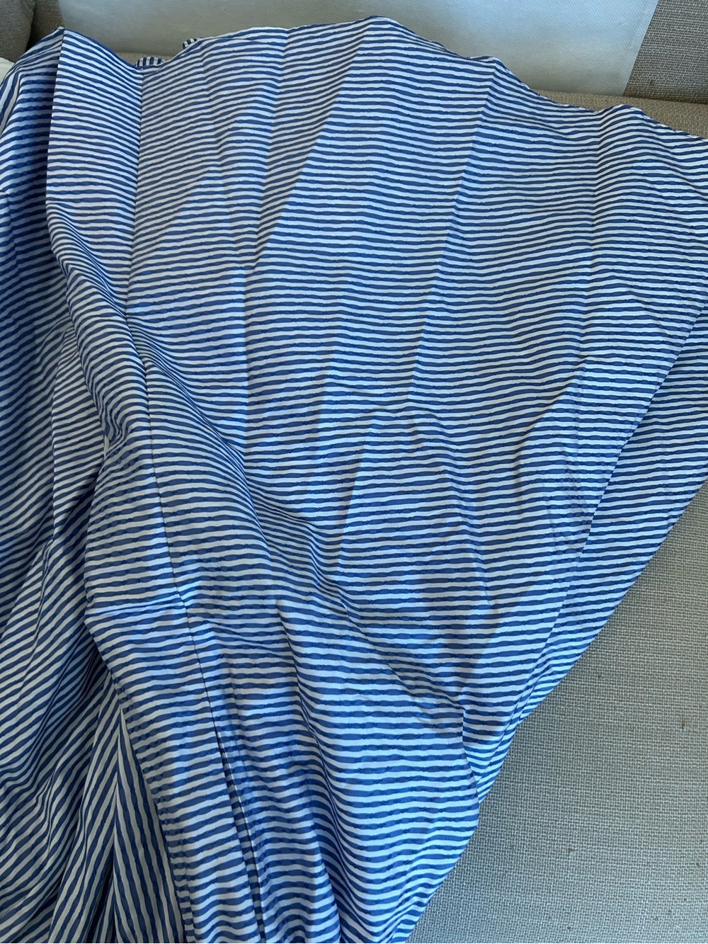 Alexis Blue and White Striped Strapless Midi Dress - Picture 8 of 10
